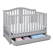 Stork Craft USA Graco Solano Wood 4-in-1 Convertible Crib with Drawer in Gray