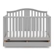 Stork Craft USA Graco Solano Wood 4-in-1 Convertible Crib with Drawer in Gray