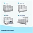 Stork Craft USA Graco Solano Wood 4-in-1 Convertible Crib with Drawer in Gray