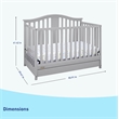 Stork Craft USA Graco Solano Wood 4-in-1 Convertible Crib with Drawer in Gray
