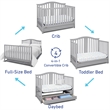 Stork Craft USA Graco Solano Wood 4-in-1 Convertible Crib with Drawer in Gray