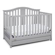 Stork Craft USA Graco Solano Wood 4-in-1 Convertible Crib with Drawer in Gray