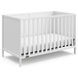 stork craft usa graco theo wood 3-in-1 convertible crib in white