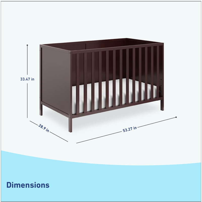 Stork Craft USA Graco Theo Wood 3-in-1 Convertible Crib in Espresso