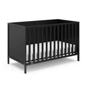 Stork Craft USA Graco Theo Wood 3-in-1 Convertible Crib in Black