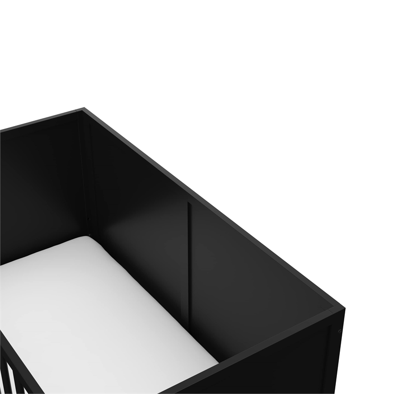 Stork Craft USA Graco Theo Wood 3-in-1 Convertible Crib in Black