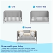Stork Craft USA Graco Theo Wood 3-in-1 Convertible Crib in Pebble Gray