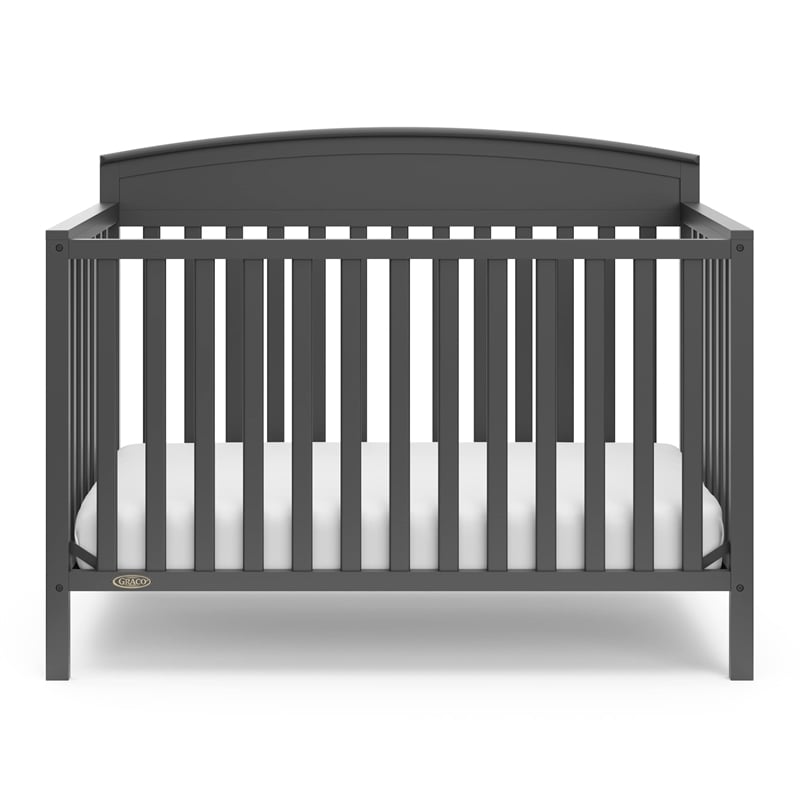 Stork Craft USA Graco Benton Wood 4-in-1 Convertible Crib in Gray