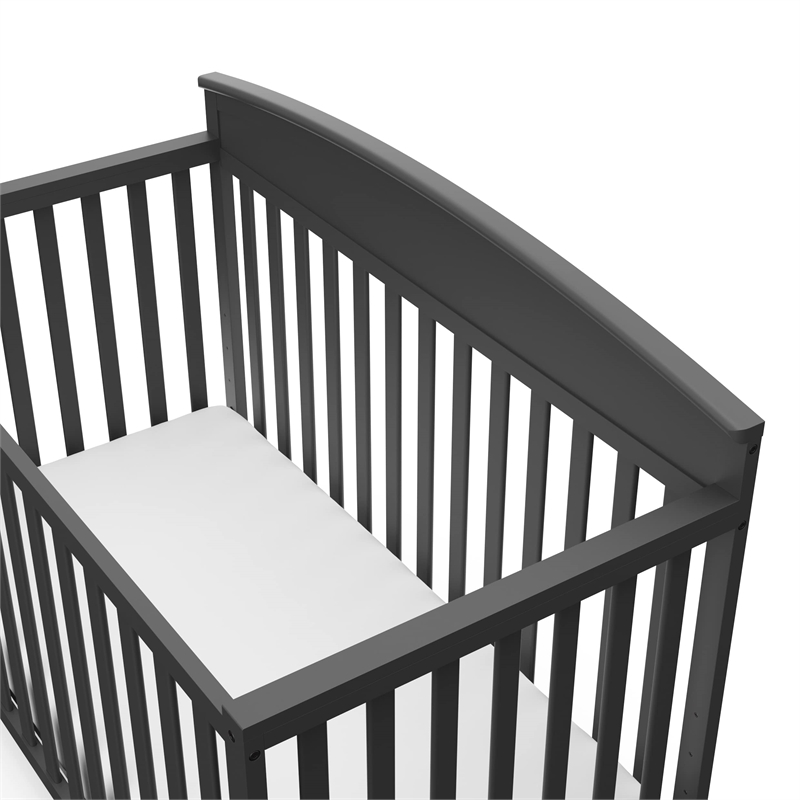 Stork Craft USA Graco Benton Wood 4-in-1 Convertible Crib in Gray
