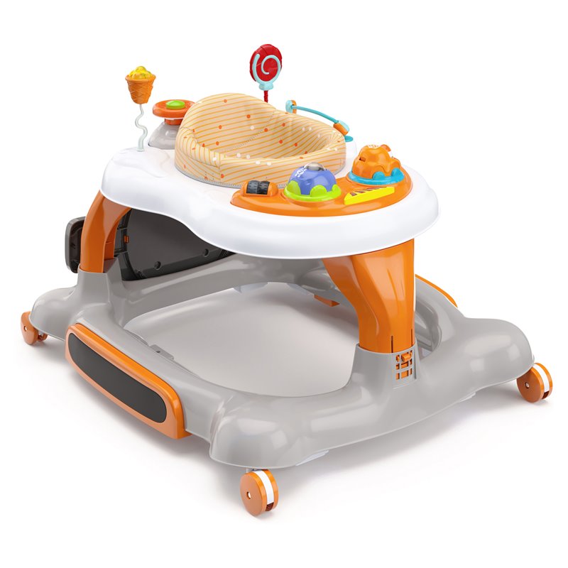 Stork Craft USA 3-in-1 Plastic Activity Walker with Jump Board in Orange