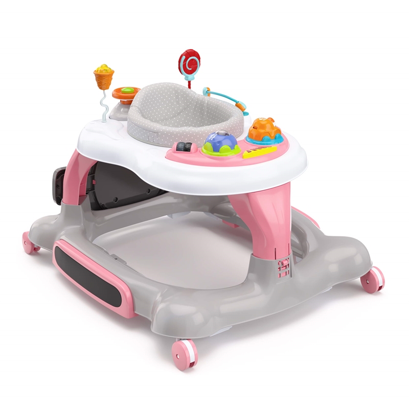 Stork Craft USA 3-in-1 Plastic Activity Walker with Jump Board in Pink