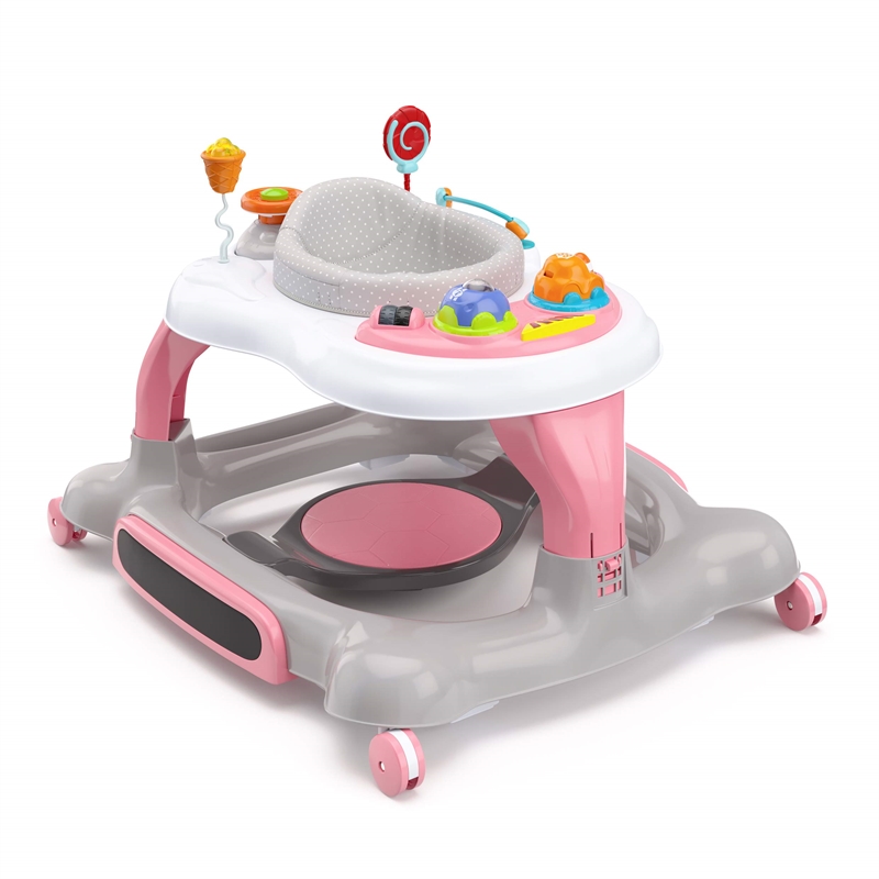 Stork Craft USA 3-in-1 Plastic Activity Walker with Jump Board in Pink
