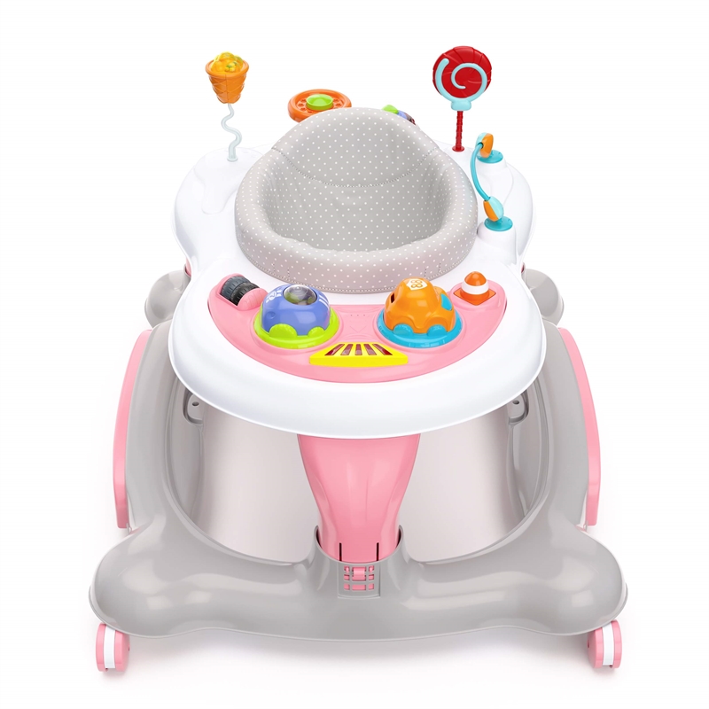 Stork Craft USA 3-in-1 Plastic Activity Walker with Jump Board in Pink