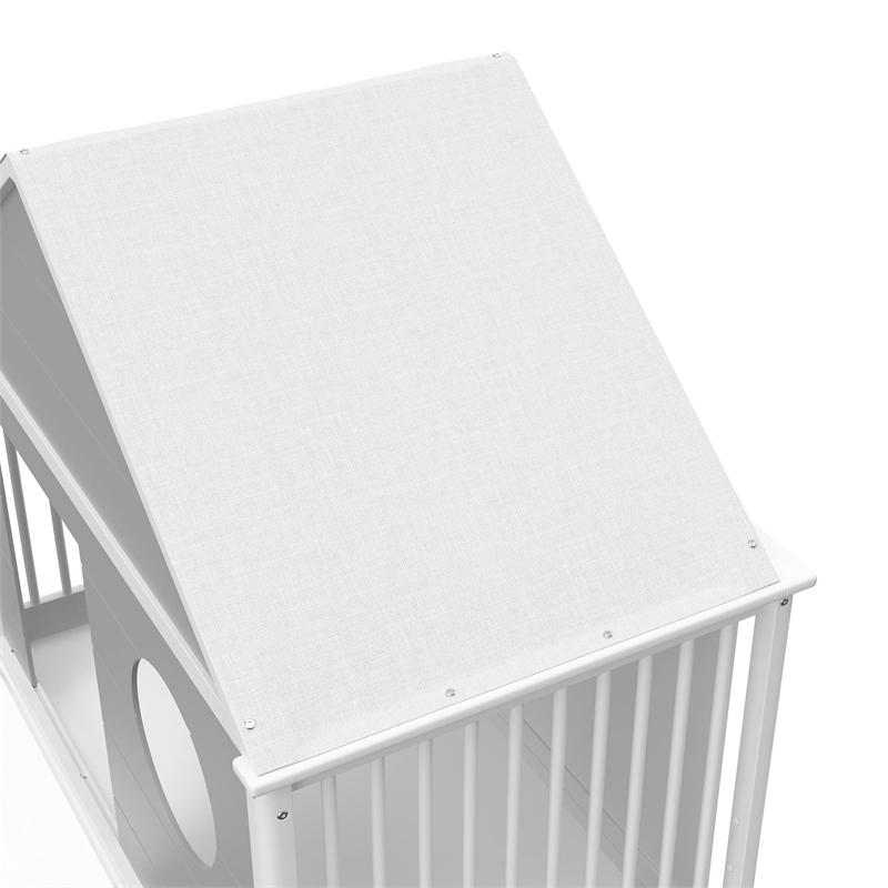 Stork Craft USA Motherly Timeless Wood 5-in-1 Crib and Playhouse in Pebble Gray