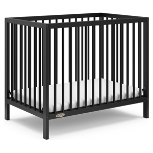 Stork Craft USA Teddi 40.1&quot 4-in-1 Wood Convertible Mini Crib in Black