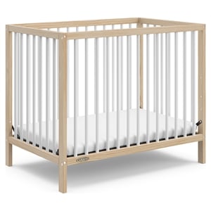 Stork Craft USA Teddi 40.1&quot 4-in-1 Wood Convertible Mini Crib in Natural/White
