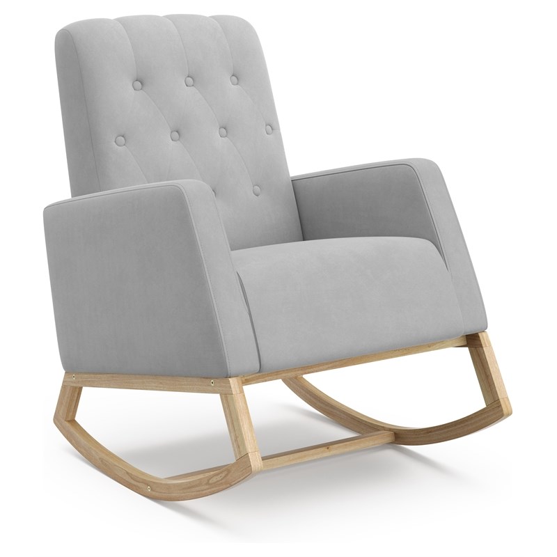 Stork Craft USA Northern Lights Fabric & Wood Nursery Rocker in Steel/Natural