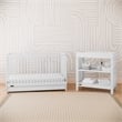 Stork Craft USA Teddi 5-in-1 Wood Convertible Crib w/ Drawer in White