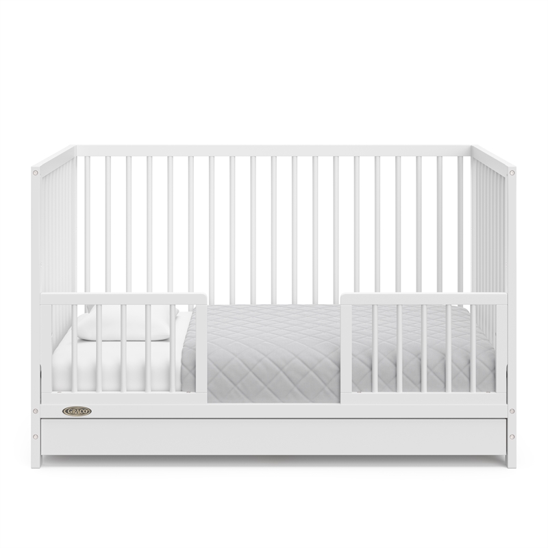 Stork Craft USA Teddi 5-in-1 Wood Convertible Crib w/ Drawer in White