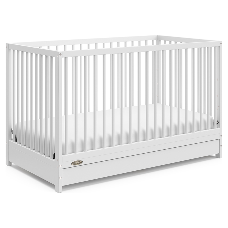 Stork Craft USA Teddi 5-in-1 Wood Convertible Crib w/ Drawer in White