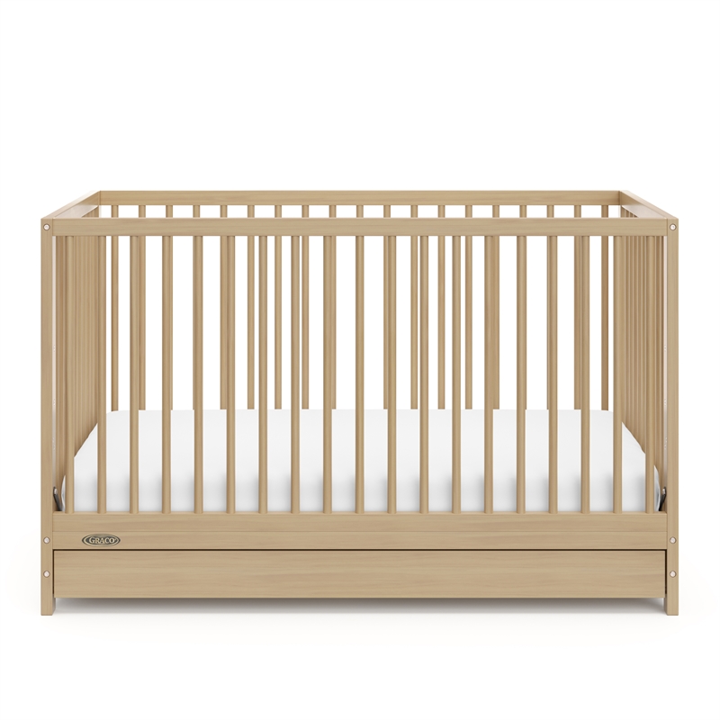 Stork Craft USA Teddi 5-in-1 Wood Convertible Crib w/ Drawer in Driftwood