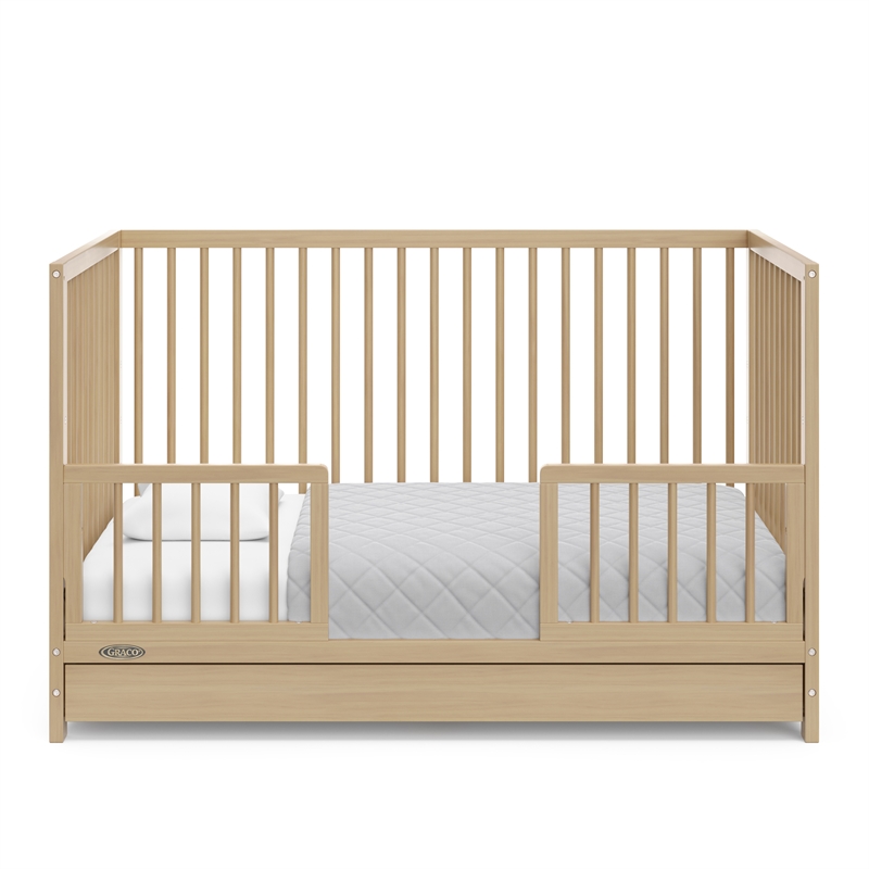 Stork Craft USA Teddi 5-in-1 Wood Convertible Crib w/ Drawer in Driftwood