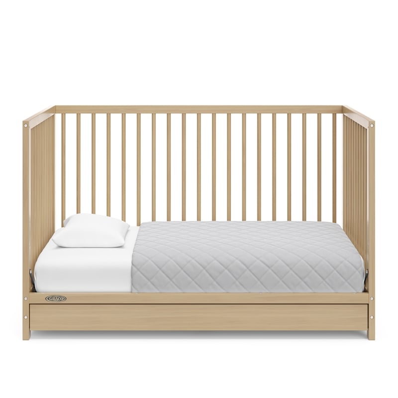 Stork Craft USA Teddi 5-in-1 Wood Convertible Crib w/ Drawer in Driftwood