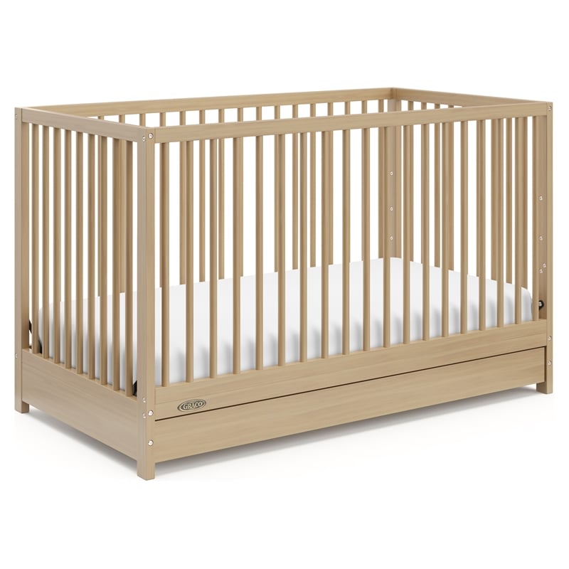 Stork Craft USA Teddi 5-in-1 Wood Convertible Crib w/ Drawer in Driftwood