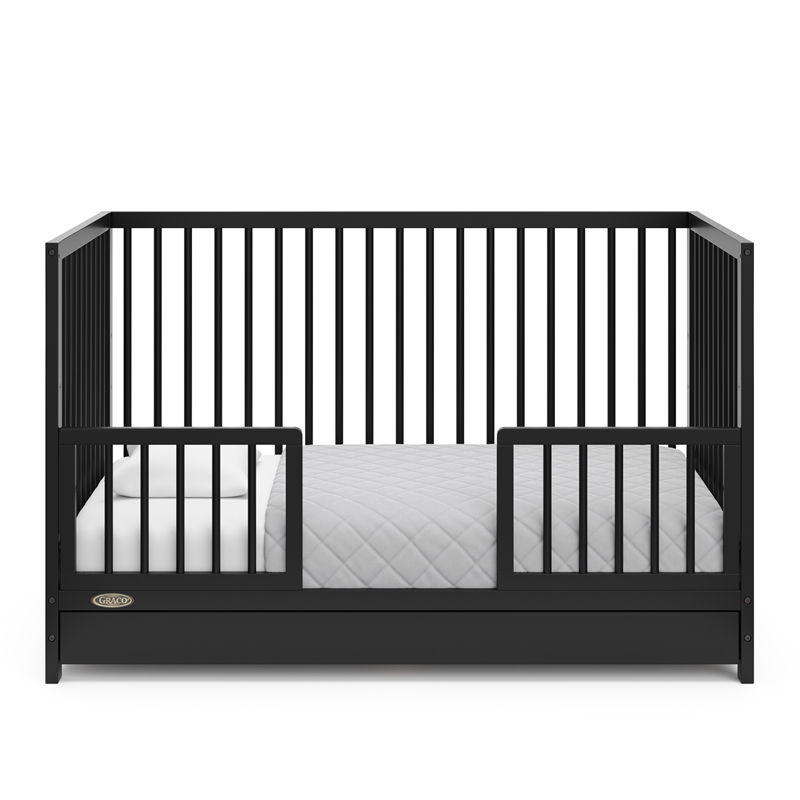 Stork Craft USA Teddi 5-in-1 Wood Convertible Crib w/ Drawer in Black