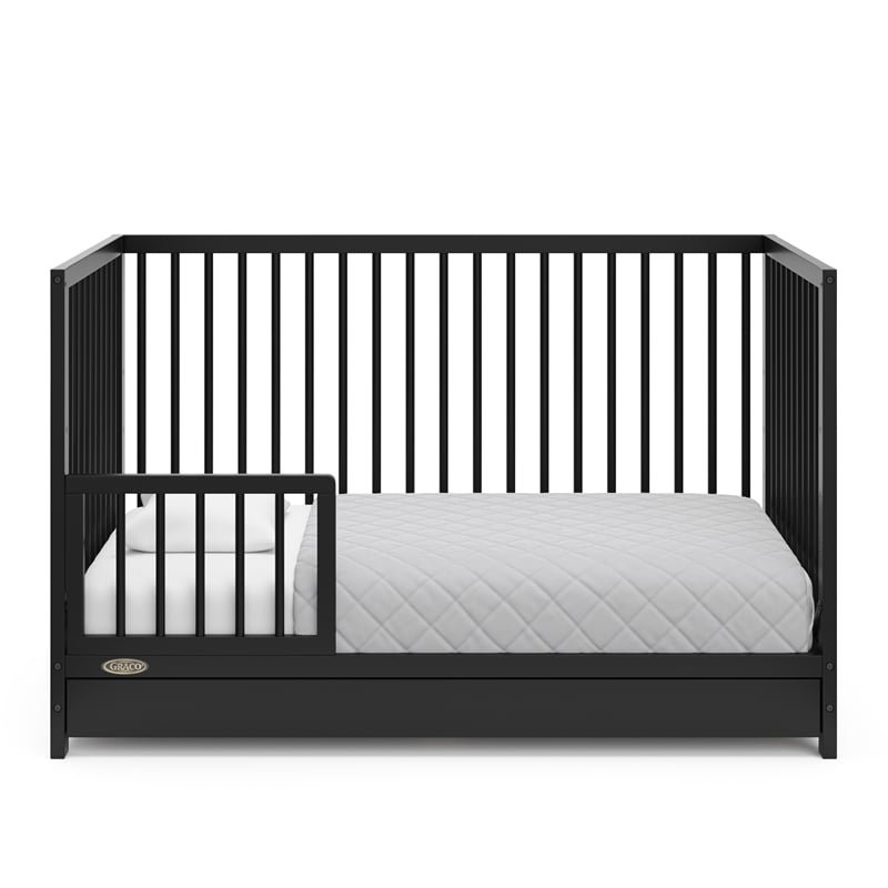 Stork Craft USA Teddi 5-in-1 Wood Convertible Crib w/ Drawer in Black