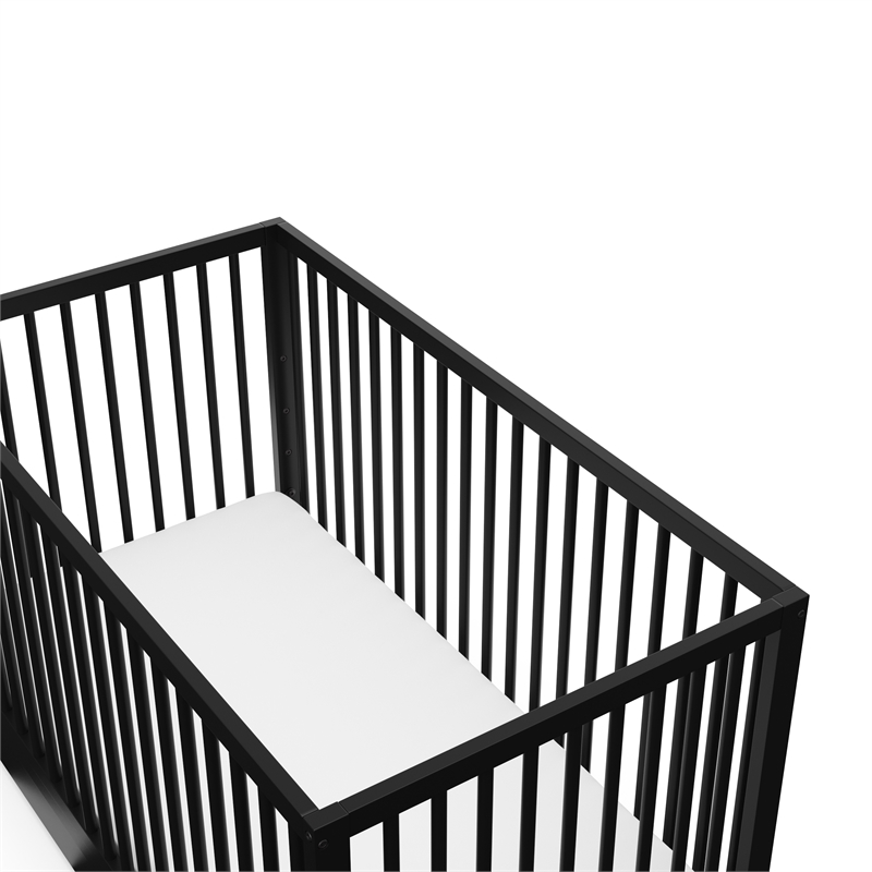 Stork Craft USA Teddi 5-in-1 Wood Convertible Crib w/ Drawer in Black