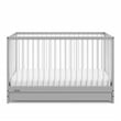 Stork Craft USA Teddi 5-in-1 Wood Convertible Crib w/ Drawer in Pebble Gray