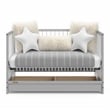 Stork Craft USA Teddi 5-in-1 Wood Convertible Crib w/ Drawer in Pebble Gray