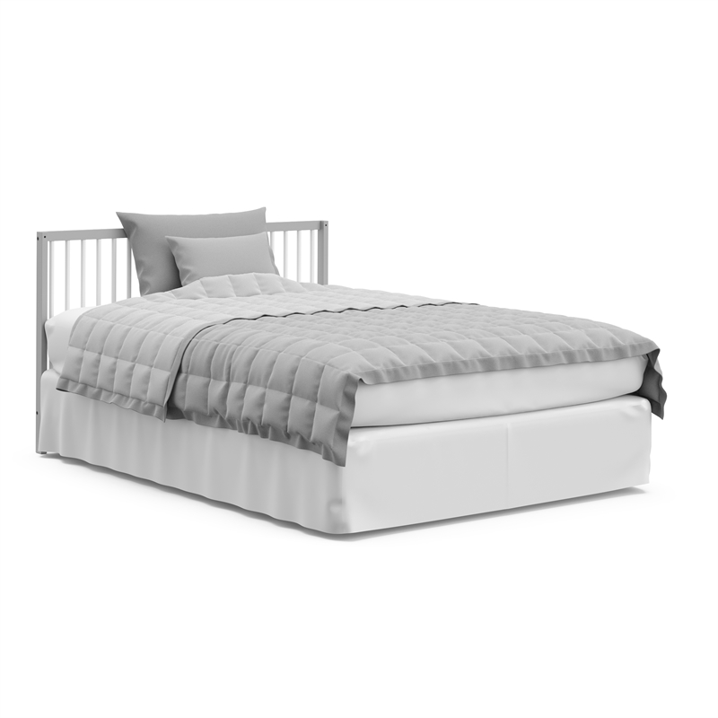 Stork Craft USA Teddi 5-in-1 Wood Convertible Crib w/ Drawer in Pebble Gray