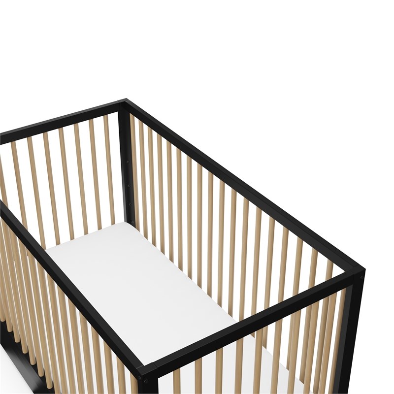 Stork Craft USA Teddi 5-in-1 Wood Convertible Crib w/ Drawer in Black/Driftwood