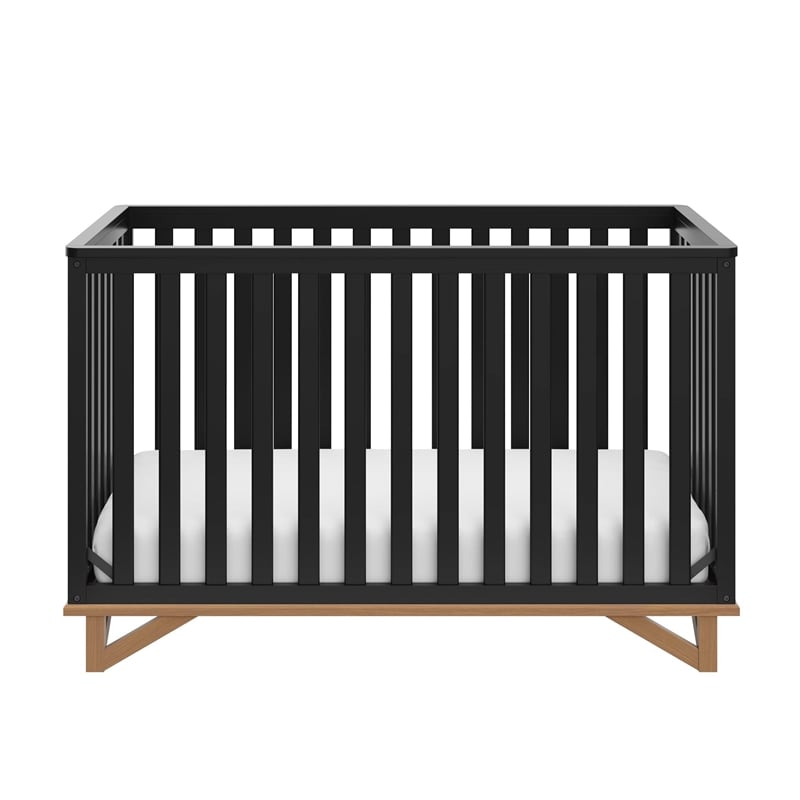 Stork Craft USA Santa Monica 5-in-1 Engineered Wood Convertible Crib in Black