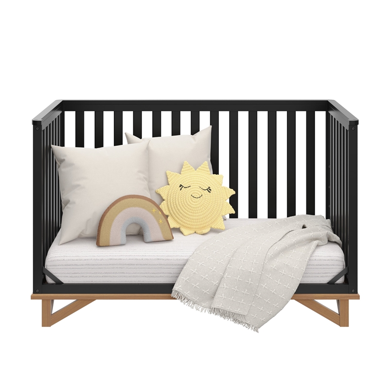 Stork Craft USA Santa Monica 5-in-1 Engineered Wood Convertible Crib in Black
