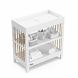 Stork Craft USA Teddi Wood Changing Table with Changing Pad in Driftwood/White