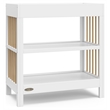 Stork Craft USA Teddi Wood Changing Table with Changing Pad in Driftwood/White