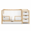 Stork Craft USA Remi 4-in-1 Wood Convertible Crib & Changer in White/Natural