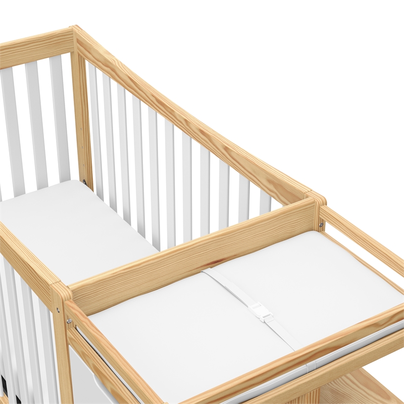 Stork Craft USA Remi 4-in-1 Wood Convertible Crib & Changer in White/Natural