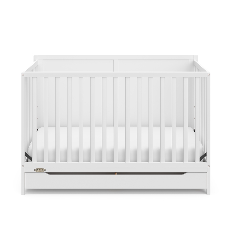 Stork Craft USA Melrose 5-in-1 Wood Convertible Crib with Drawer in White