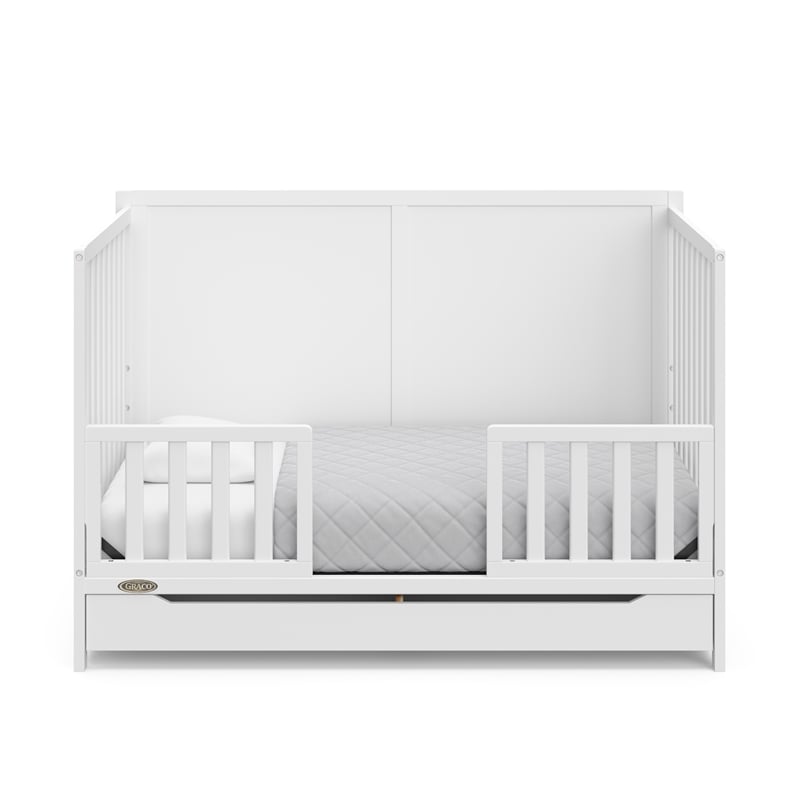 Stork Craft USA Melrose 5-in-1 Wood Convertible Crib with Drawer in White
