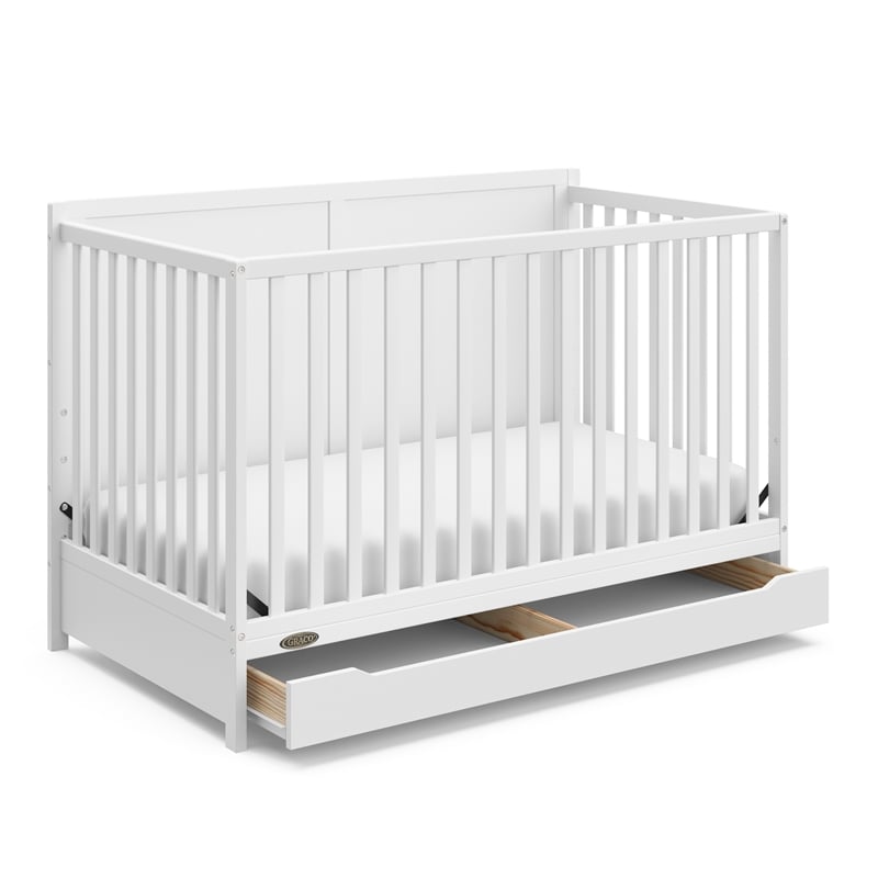 Stork Craft USA Melrose 5-in-1 Wood Convertible Crib with Drawer in White