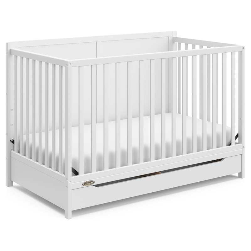 Stork Craft USA Melrose 5-in-1 Wood Convertible Crib with Drawer in White