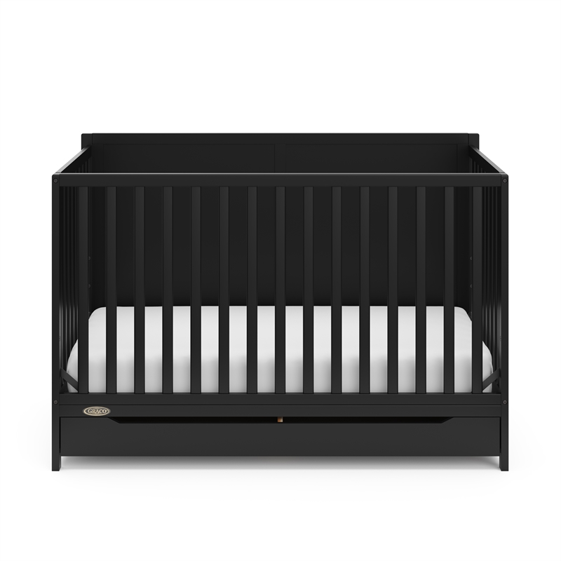 Stork Craft USA Melrose 5-in-1 Wood Convertible Crib with Drawer in Black