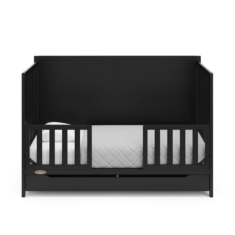 Stork Craft USA Melrose 5-in-1 Wood Convertible Crib with Drawer in Black