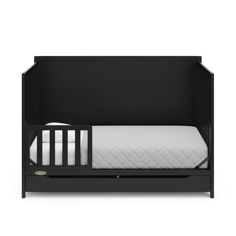 Stork Craft USA Melrose 5-in-1 Wood Convertible Crib with Drawer in Black
