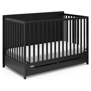 Stork Craft USA Melrose 5-in-1 Wood Convertible Crib with Drawer in Black