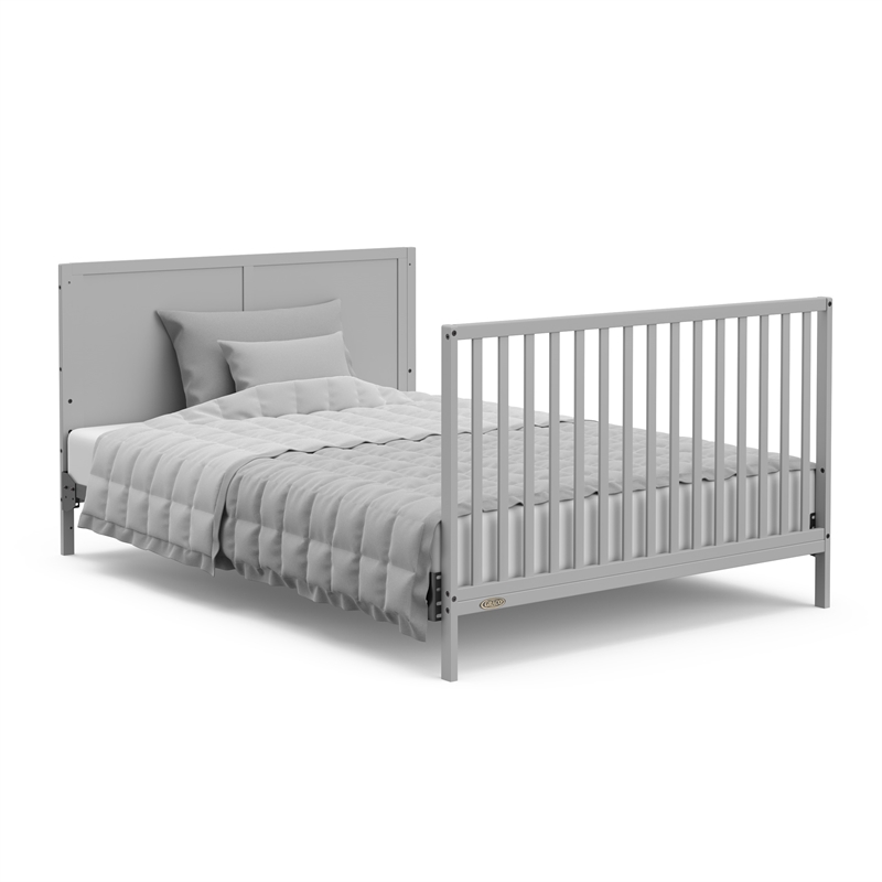 Stork Craft USA Melrose 5-in-1 Wood Convertible Crib with Drawer in Pebble Gray